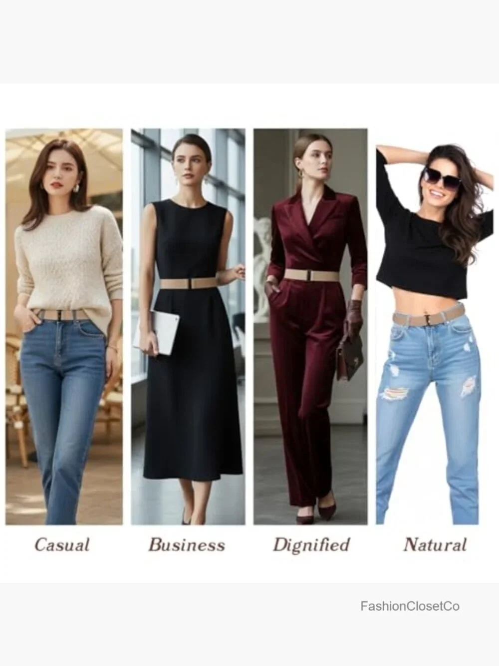 2Pcs Elastic Stretch Belt with Flat Buckle for Jeans Pants Dresses